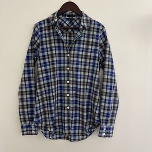 THEORY Women’s Plaid Nikala Woven Cotton Long Sleeve Button Up- Size XS (P)